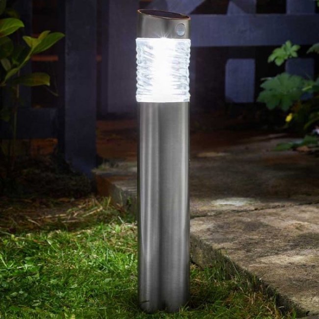 Lampe de Jardin solaire LED rechargeable jardin éclairage extérieur Tobago inox 