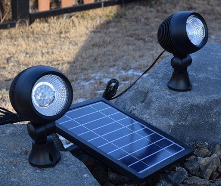 Kit solaire photovoltaïque éclairage LED extérieur 2 x 30W