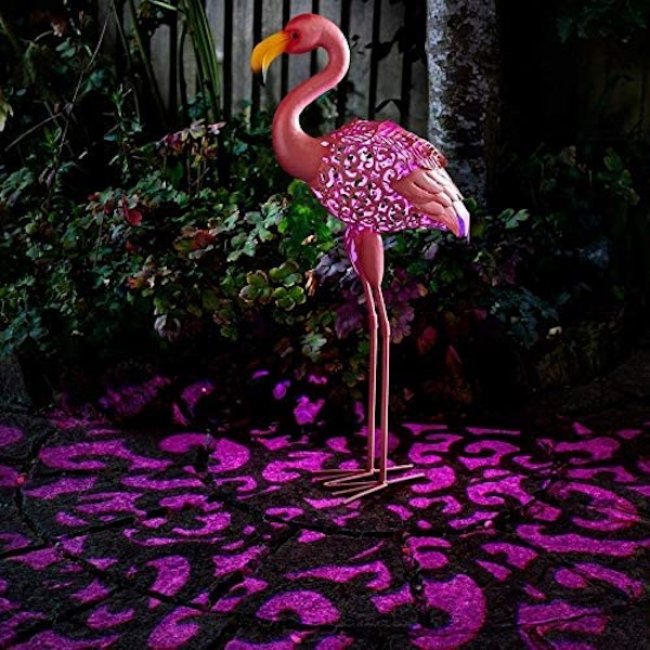 Flamant Rose Solaire Lumineux Couleurs Changeantes