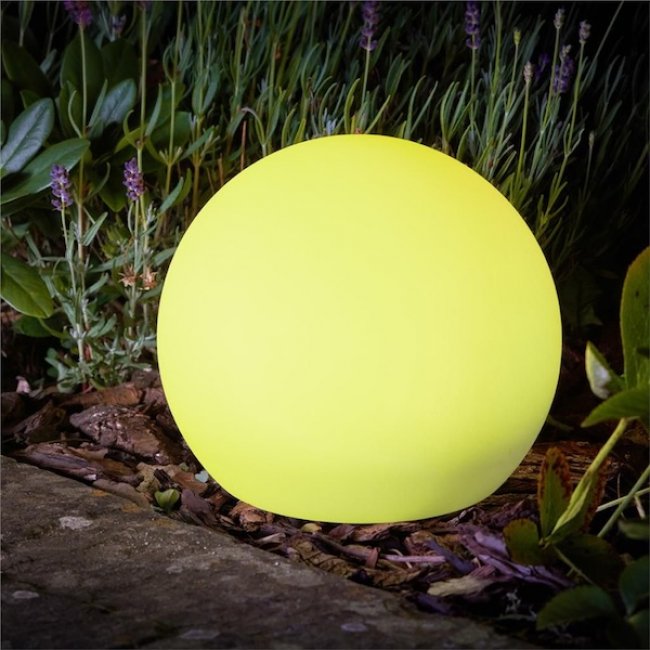 Boule LED solaire 30 cm, lampe sphère 7 couleurs RGB, avec fonction de  changement de couleur + ancrage, câble USB de charge