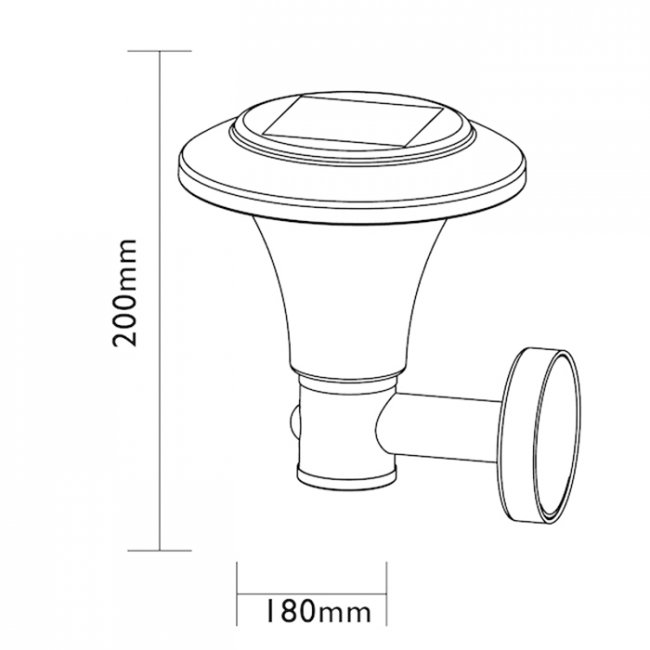 Applique Solaire Puissante Détecteur de Mouvement Calais 200 Lumens