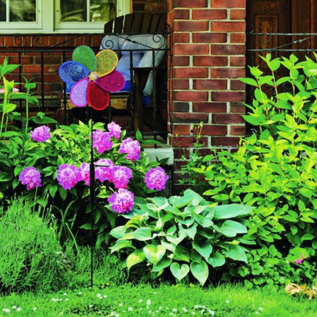 Fleur Solaire à Vent Multicolore sur Tige 2