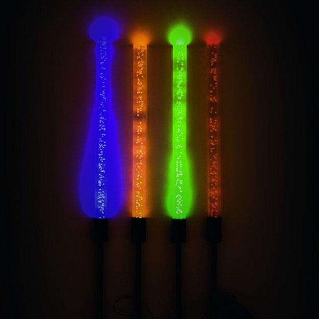 Flambeau Solaire RGB sur Tige Métal - Lot de 4