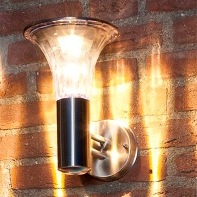 Applique Solaire Inox Verre Reims 25 Lumens Blanc Chaud
