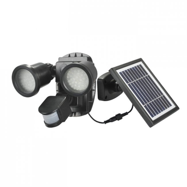 Spot Solaire Puissant Double ZS-P 600 Lumens Abs Détecteur de Mouvement 2 Lampes