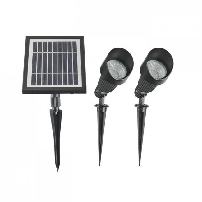 Spot Solaire Puissant Double Fonte d'Aluminium Verre ZS-SFD 168 Lumens