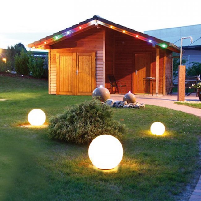 Boule Solaire de Jardin 2 Led Osram 250 mm