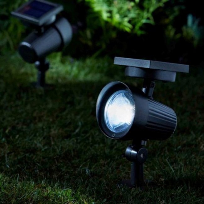 Spot Solaire Jardin Aluminium 30 Lumens Ultra 365- LOT de 2 