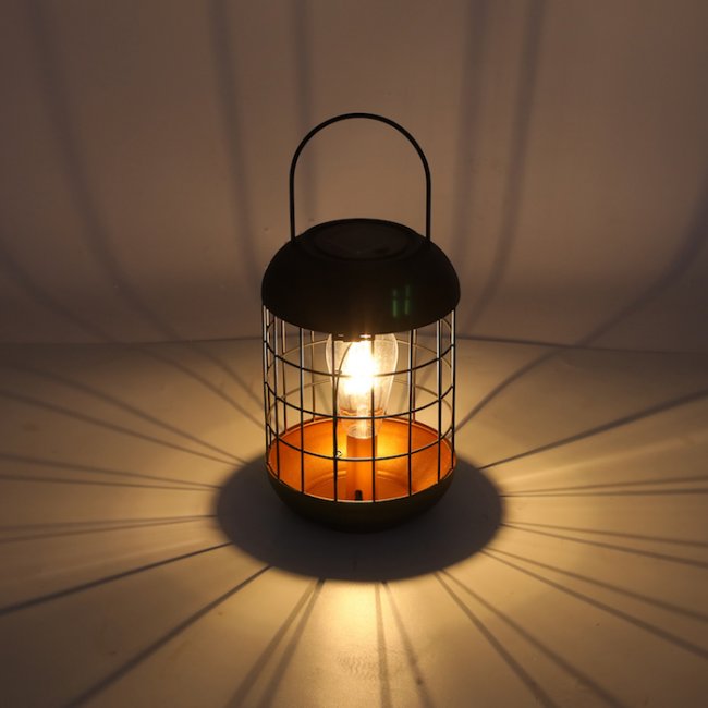 Lanterne Solaire Cage Ampoule Filament 15 Lumens