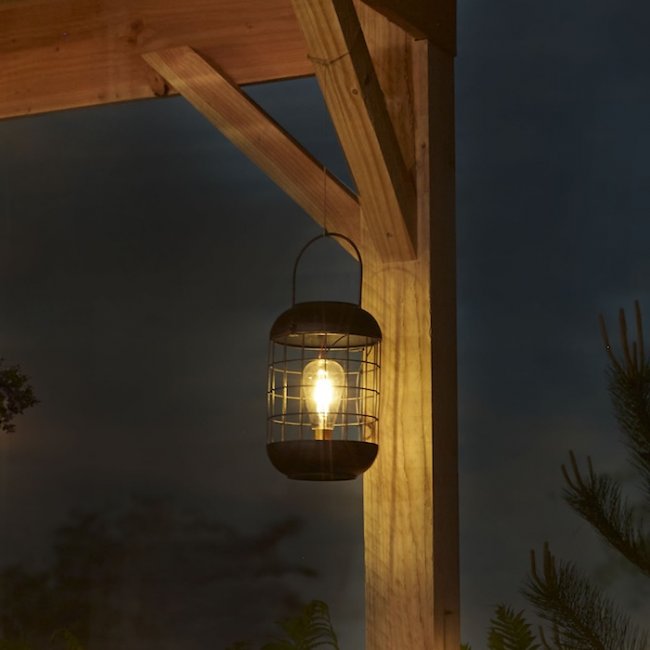 Lanterne Solaire Cage Ampoule Filament 15 Lumens