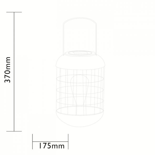 Lanterne Solaire Cage Ampoule Filament 15 Lumens