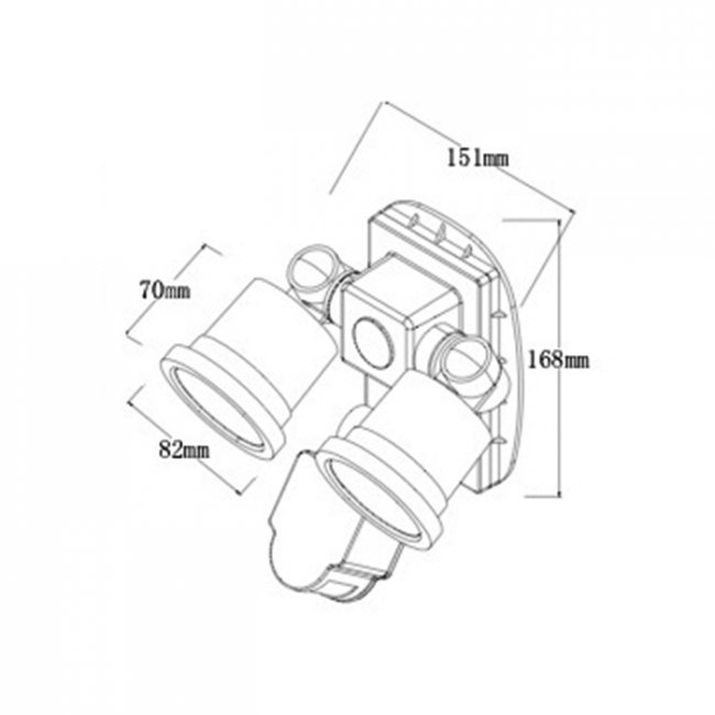 Spot Solaire Puissant Double ZS-P 600 Lumens Abs Détecteur de Mouvement 2 Lampes