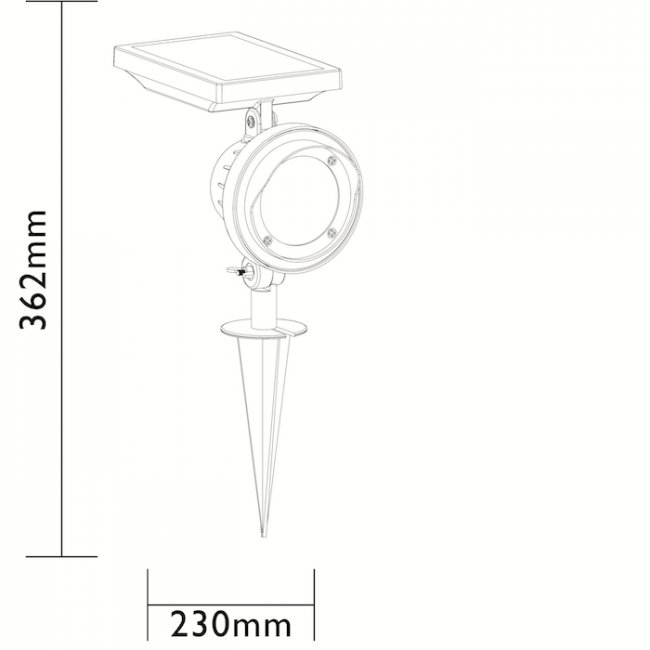 Spot Solaire Puissant 365 HYBRIDE Usb Intelligent 50-100 Lumens Aluminium LuPi Texas