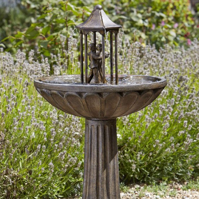 Fontaine Solaire Bain d'Oiseaux Danseurs 