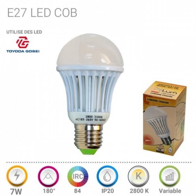 Ampoule LED E27 M-COB 7 - 9W Dimmable