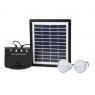 Photo Kit d'Eclairage Solaire Chargeur 4W Lithium 2 Lampes Led 210 Lumens K013T2